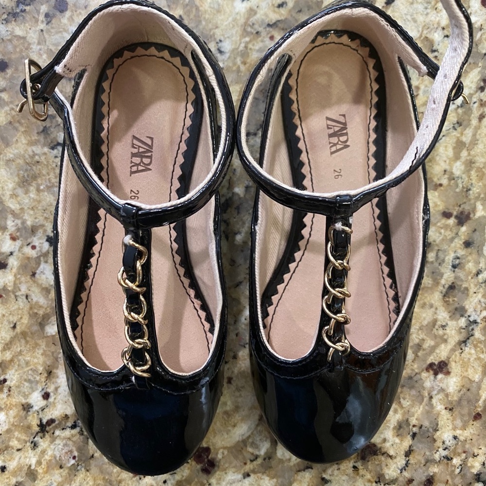 Zara Kids Patent Leather Strap Ballet Flat